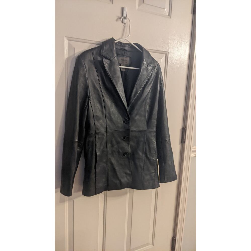 John Paul Richard Black Lambs Leather Jacket, Three Button Closure< Size 14 - Picture 1 of 11